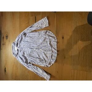 Rails Blue and White Striped Button-Up Shirt, Medium
